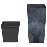 vidaXL Plantenbak met uitneembare bak beton-look 21/49 L PP antraciet