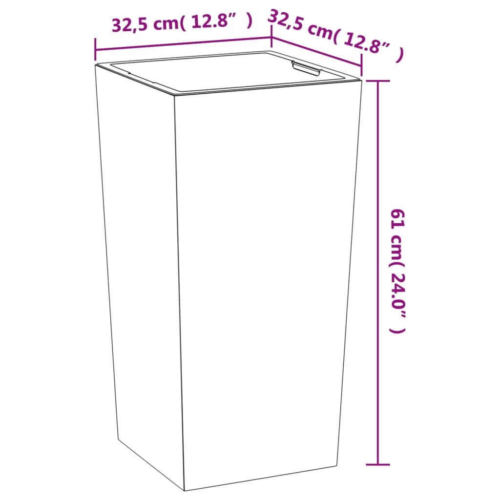 vidaXL Plantenbak met uitneembare bak beton-look 21/49 L PP antraciet