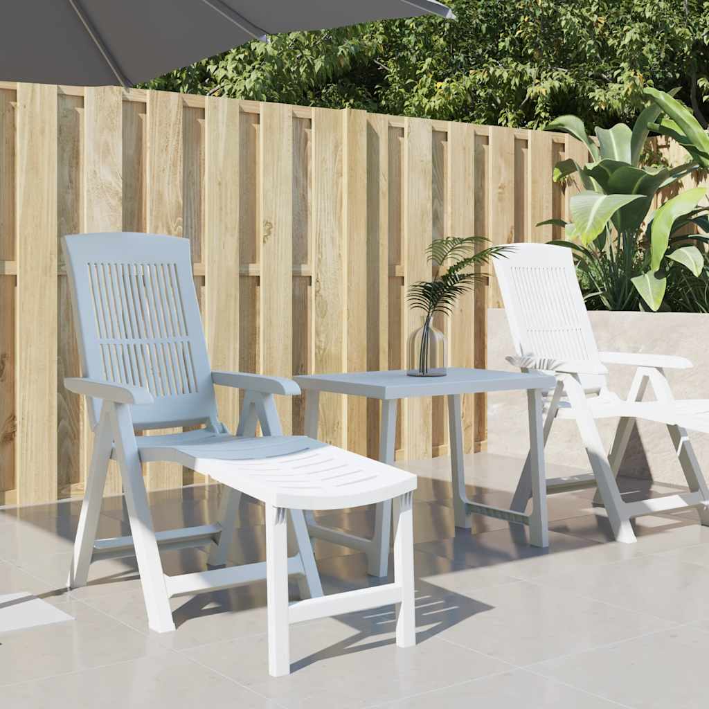 vidaXL Sun Lounger Plastic White