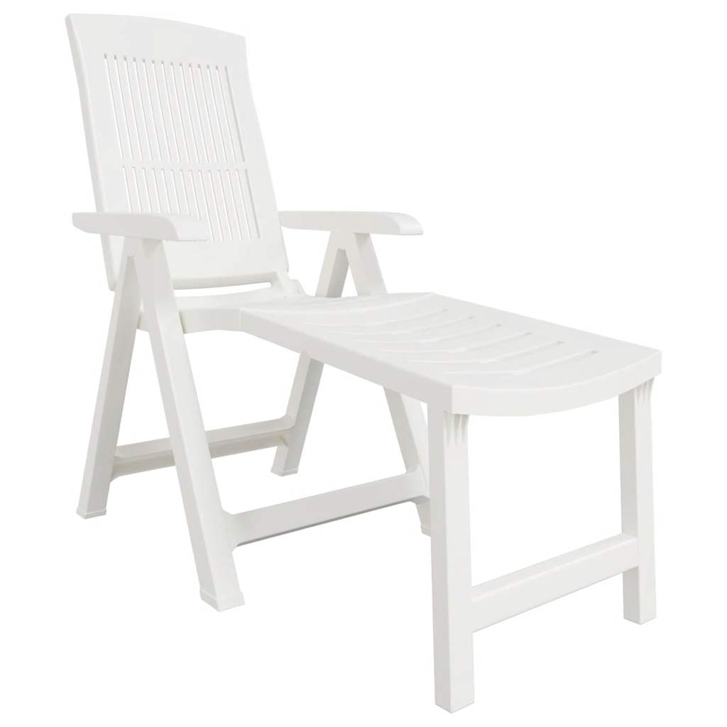 vidaXL Sun Lounger Plastic White