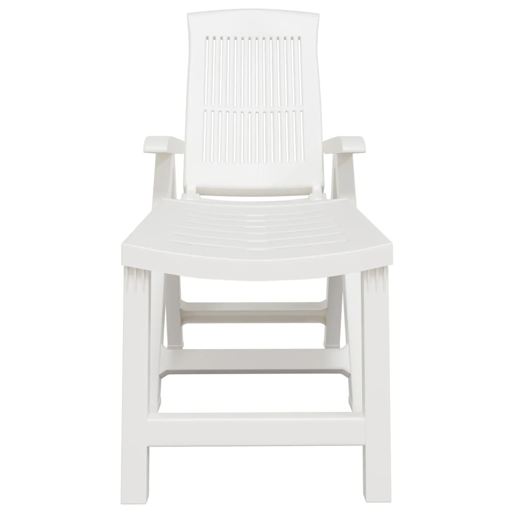 vidaXL Sun Lounger Plastic White
