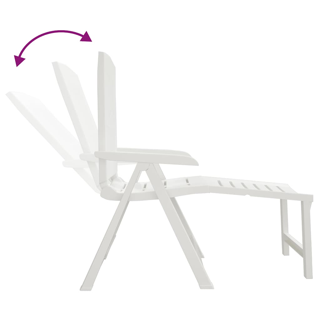 vidaXL Sun Lounger Plastic White