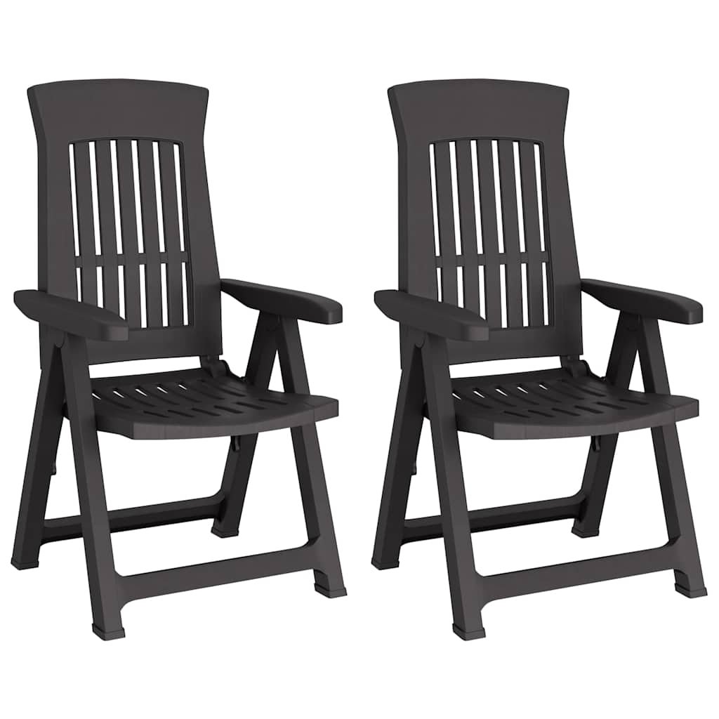 vidaXL Tuinstoelen 2 st verstelbaar PP wit