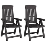 vidaXL Tuinstoelen 2 st verstelbaar PP wit