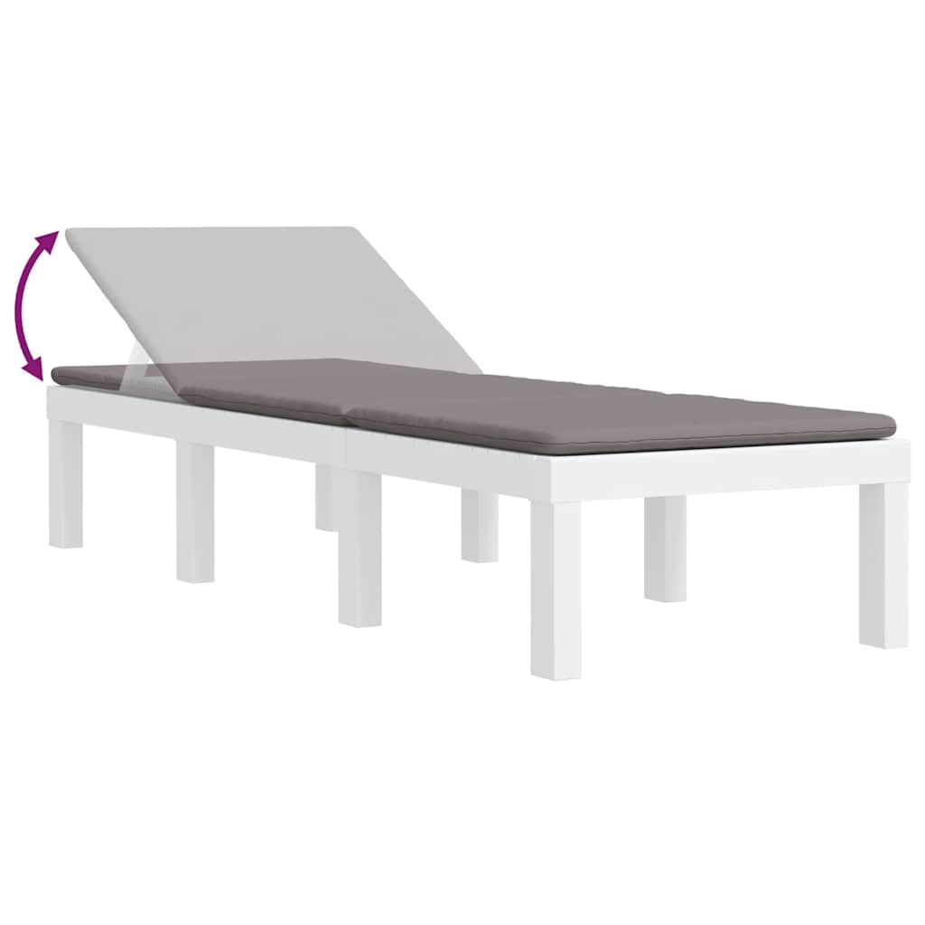 vidaXL Ligbed met kussens PP antracietkleurig