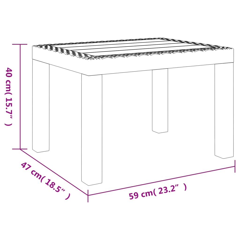 vidaXL Garden Table 59x47x40 cm PP anthracite