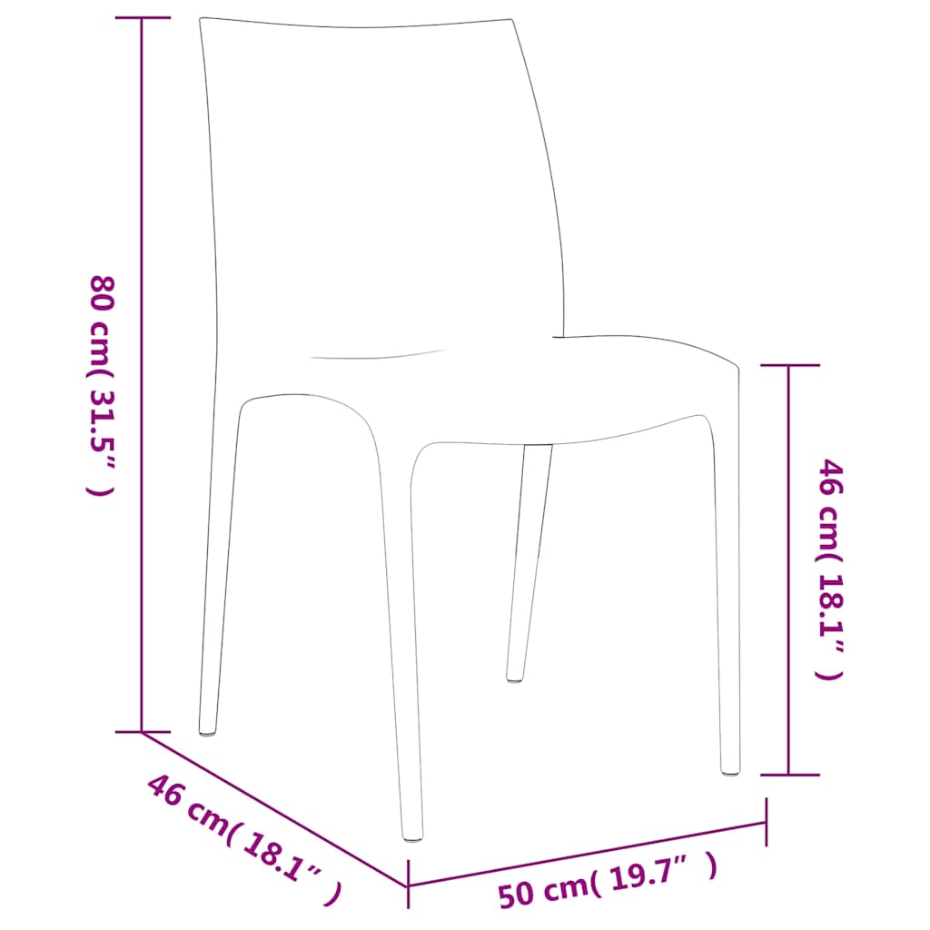 vidaXL Tuinstoelen 2 st 50x46x80 cm polypropeen antracietkleurig