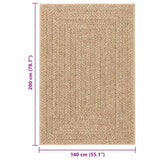 vidaXL Vloerkleed ZIZUR binnen en buiten 80x150 cm jute look