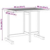 vidaXL Balkontafel inklapbaar 90x60x72 cm massief acaciahout