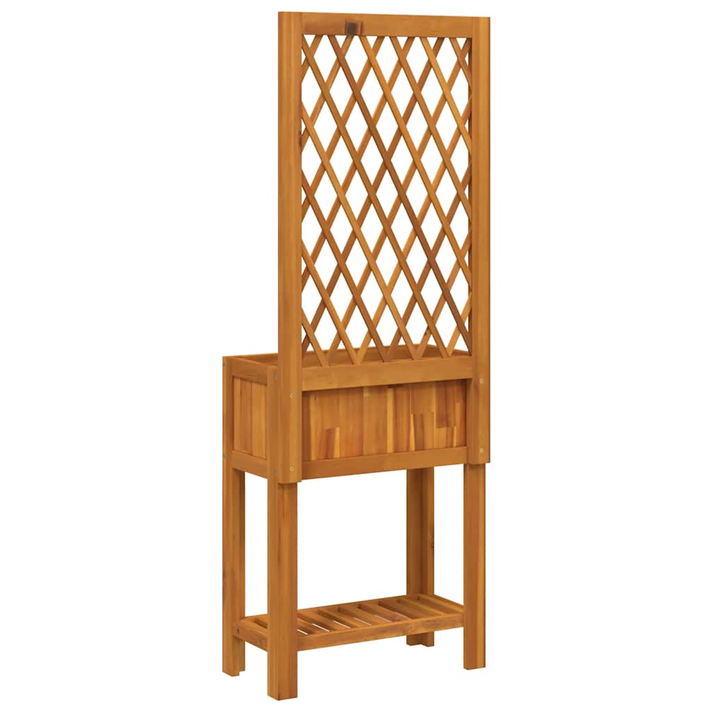 vidaXL Plantenbak met latwerk en schap 55x29,5x152 cm acaciahout