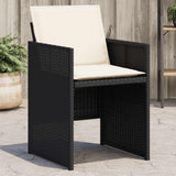 vidaXL Garden Chairs 4 pcs with Cushions Poly Rattan Black