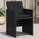 vidaXL Garden Chairs 4 pcs with Cushions Poly Rattan Black