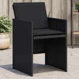 vidaXL Garden Chairs 4 pcs with Cushions Poly Rattan Black