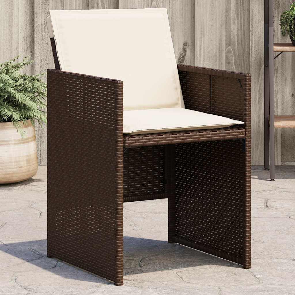 vidaXL Garden Chairs 4 pcs with Cushions Poly Rattan Black
