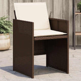 vidaXL Garden Chairs 4 pcs with Cushions Poly Rattan Black