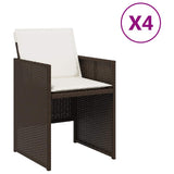 vidaXL Garden Chairs 4 pcs with Cushions Poly Rattan Black