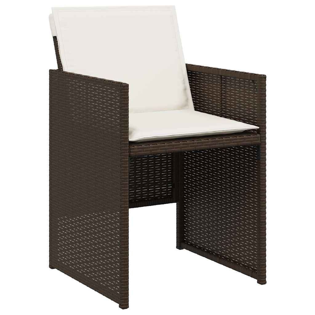 vidaXL Garden Chairs 4 pcs with Cushions Poly Rattan Black