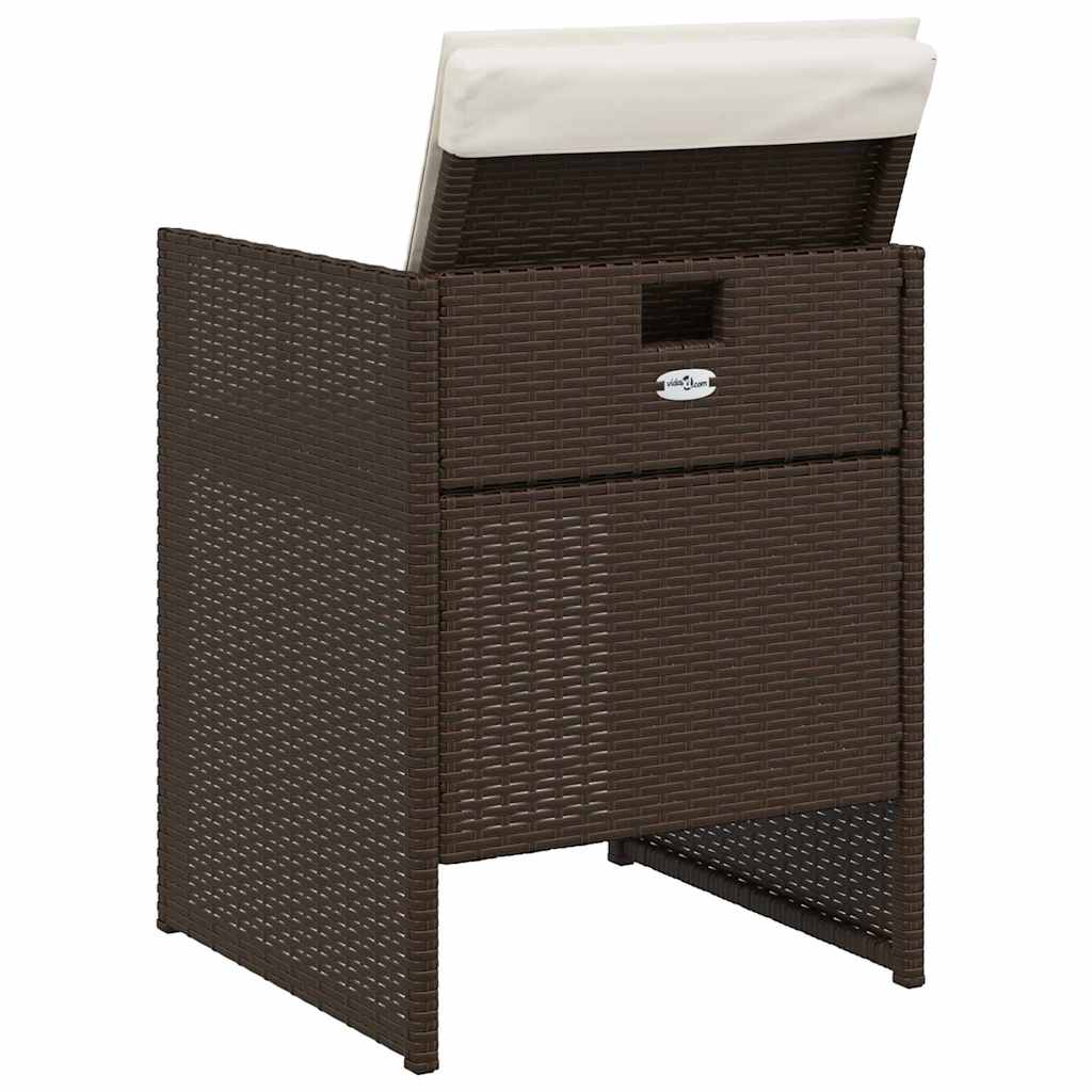 vidaXL Garden Chairs 4 pcs with Cushions Poly Rattan Black
