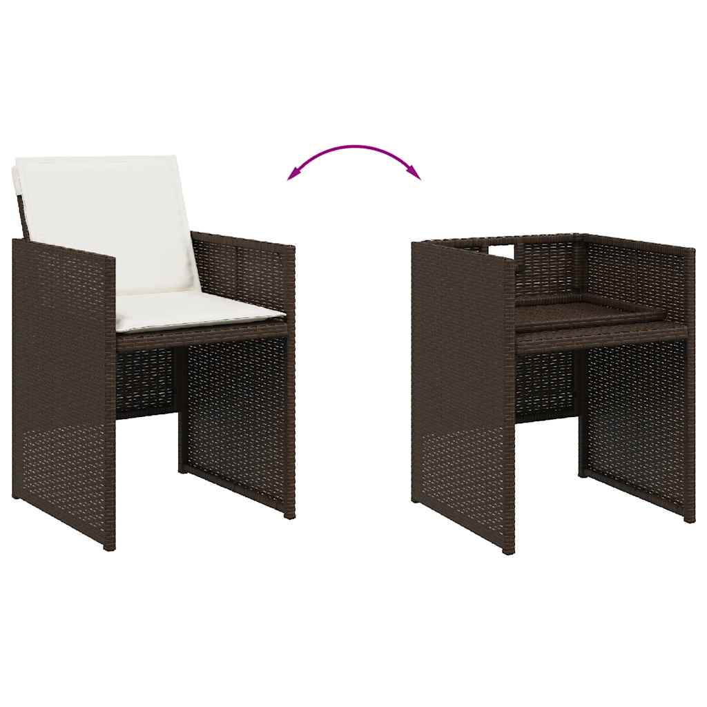 vidaXL Garden Chairs 4 pcs with Cushions Poly Rattan Black