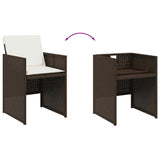 vidaXL Garden Chairs 4 pcs with Cushions Poly Rattan Black