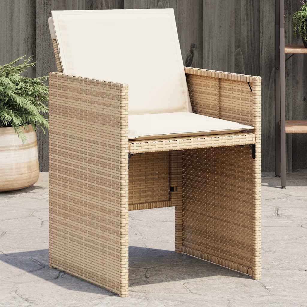 vidaXL Garden Chairs 4 pcs with Cushions Poly Rattan Black