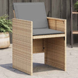 vidaXL Garden Chairs 4 pcs with Cushions Poly Rattan Black