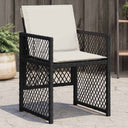 vidaXL Garden Chairs 4 pcs with cushions poly rattan black