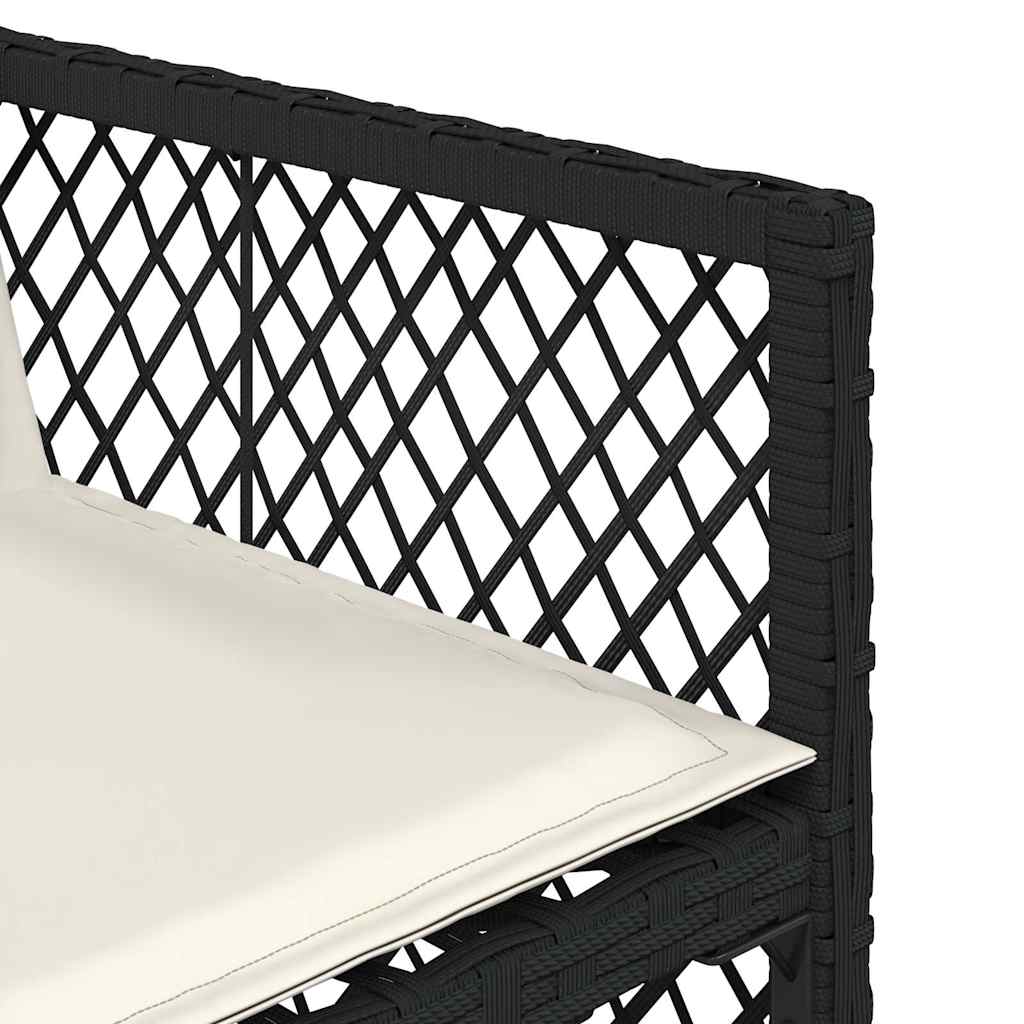 vidaXL Garden Chairs 4 pcs with cushions poly rattan black