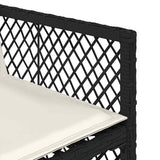vidaXL Garden Chairs 4 pcs with cushions poly rattan black