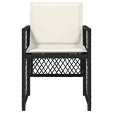 vidaXL Garden Chairs 4 pcs with cushions poly rattan black