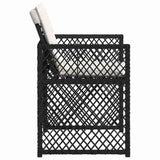 vidaXL Garden Chairs 4 pcs with cushions poly rattan black