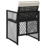 vidaXL Garden Chairs 4 pcs with cushions poly rattan black