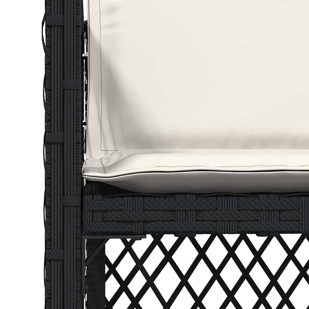 vidaXL Garden Chairs 4 pcs with cushions poly rattan black