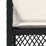vidaXL Garden Chairs 4 pcs with cushions poly rattan black