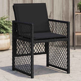vidaXL Garden Chairs 4 pcs with cushions poly rattan black