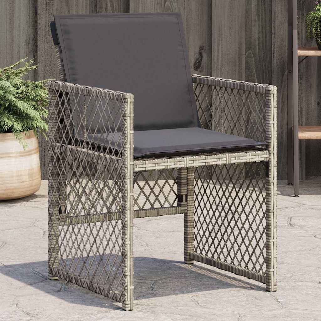 vidaXL Garden Chairs 4 pcs with cushions poly rattan black