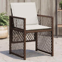 vidaXL Garden Chairs 4 pcs with cushions poly rattan black
