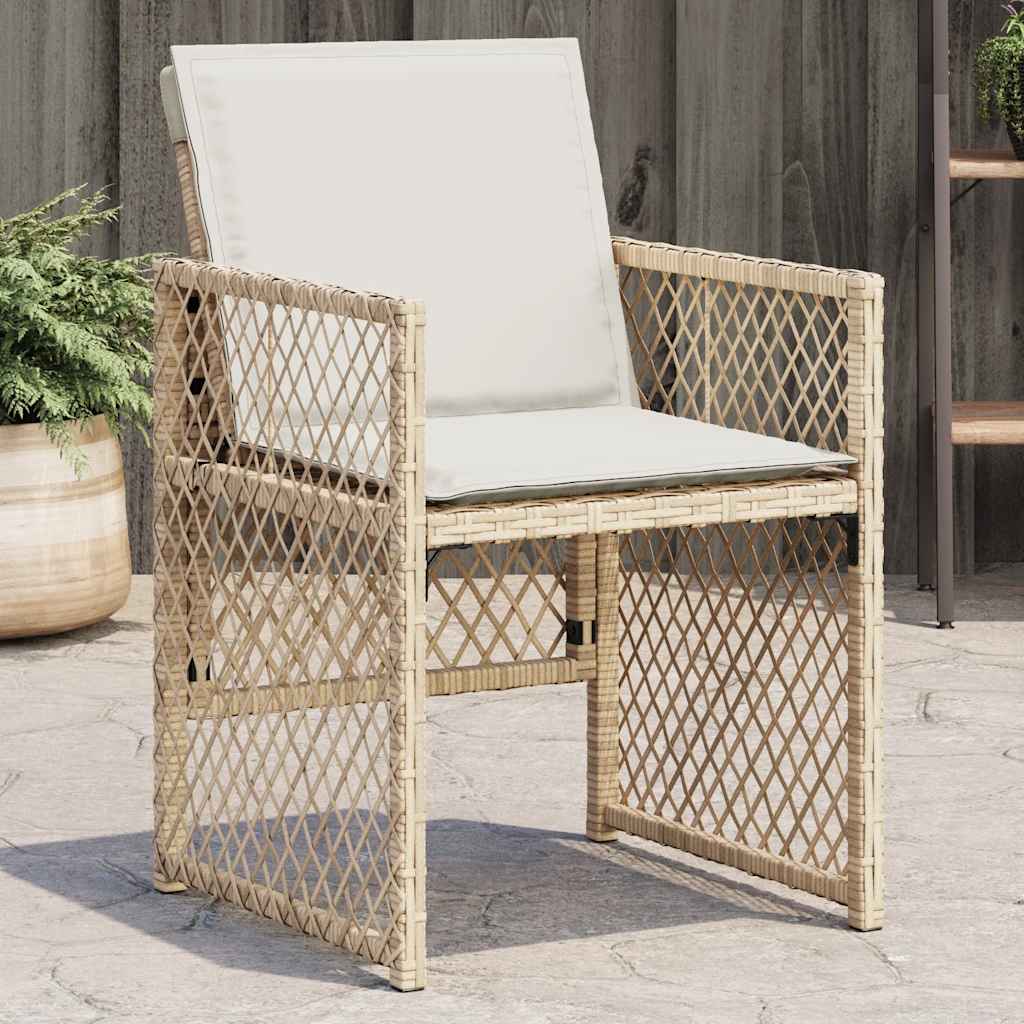 vidaXL Garden Chairs 4 pcs with cushions poly rattan black