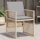 vidaXL Garden Chairs 4 pcs with cushions poly rattan black
