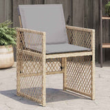 vidaXL Garden Chairs 4 pcs with cushions poly rattan black