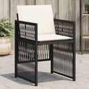 vidaXL Tuinstoelen 4 st met kussens poly rattan zwart