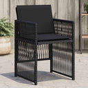 vidaXL Tuinstoelen 4 st met kussens poly rattan zwart