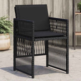 vidaXL Tuinstoelen 4 st met kussens poly rattan zwart