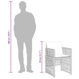 vidaXL Tuinstoelen 4 st met kussens poly rattan zwart