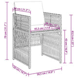 vidaXL Tuinstoelen 4 st met kussens poly rattan zwart