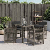 vidaXL Tuinstoelen 4 st met kussens poly rattan zwart