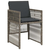 vidaXL Tuinstoelen 4 st met kussens poly rattan zwart