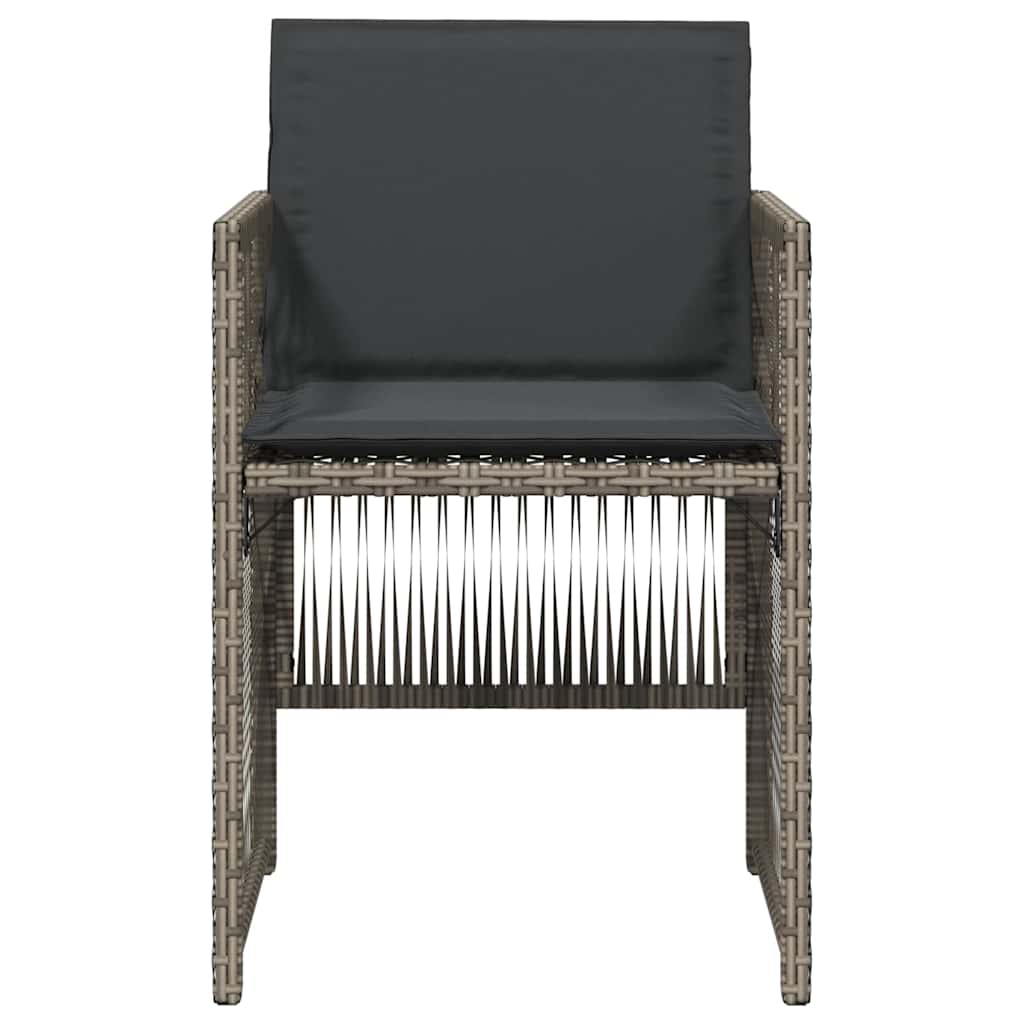 vidaXL Tuinstoelen 4 st met kussens poly rattan zwart