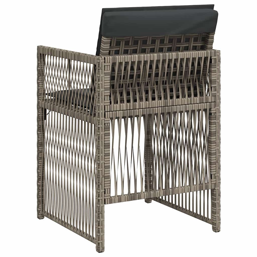 vidaXL Tuinstoelen 4 st met kussens poly rattan zwart