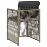 vidaXL Tuinstoelen 4 st met kussens poly rattan zwart